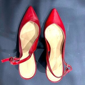 March Fischer Women’s Red Block 3” Heel Dress Slingback Pumps
